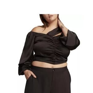 11 Honoré Plus Amel Ruched  Blouse, size 16